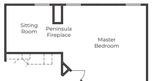 Peninsula Fireplace at Master Bedroom